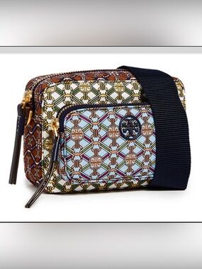 Tory Burch Piper Mini Printed Crossbody Bag Multicolor Logo